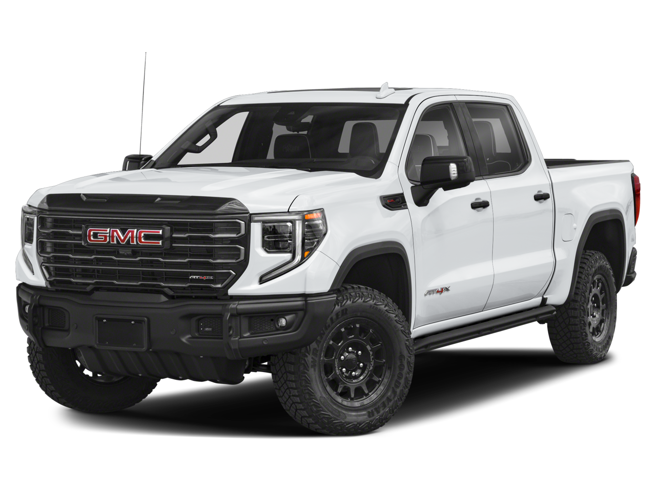 2024 GMC Sierra 1500 AT4X in Thunderstorm Gray — front three-quarter view