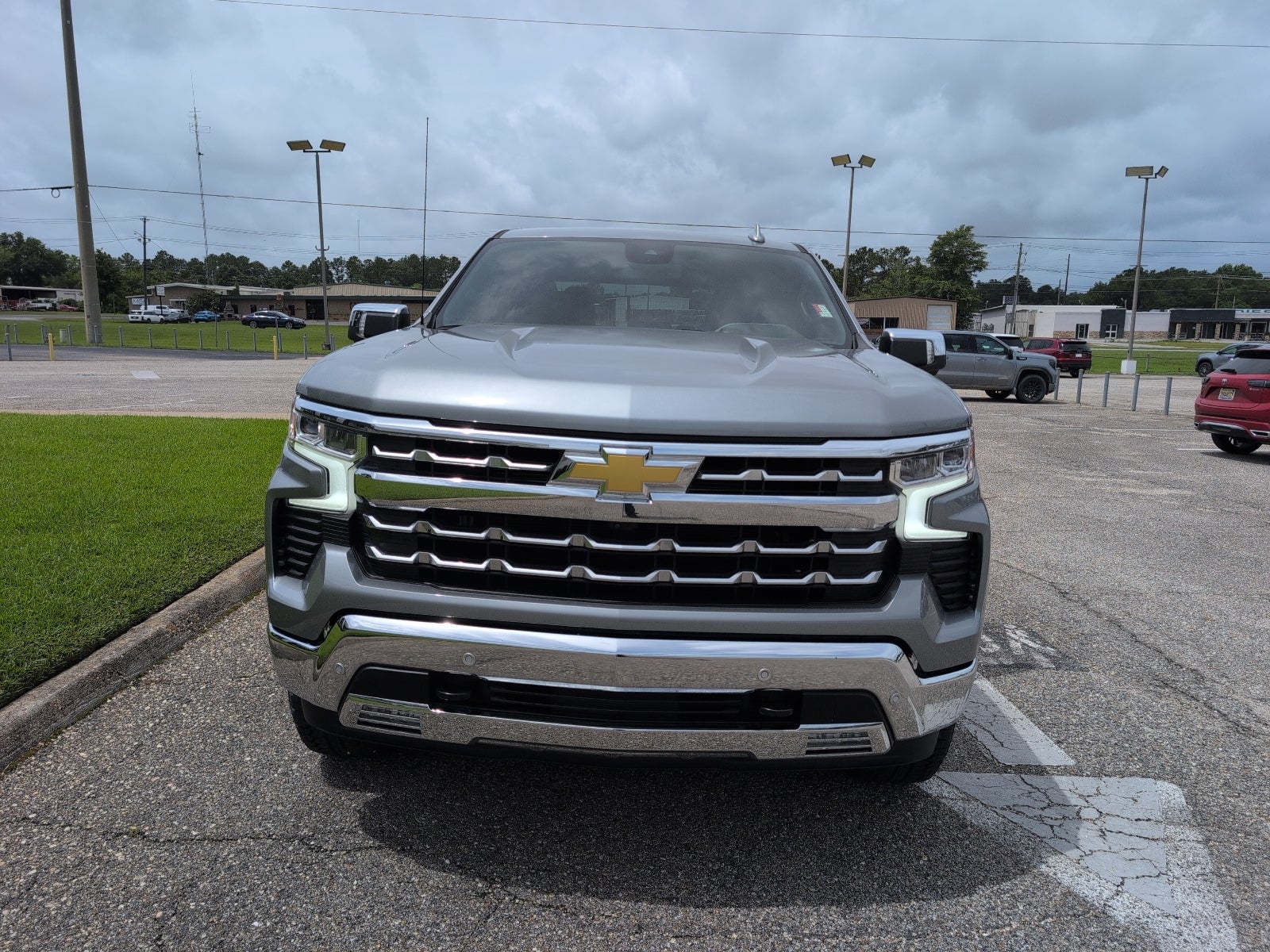2024 Chevrolet Silverado 1500 LTZ in Sterling Gray Metallic — front three-quarter view